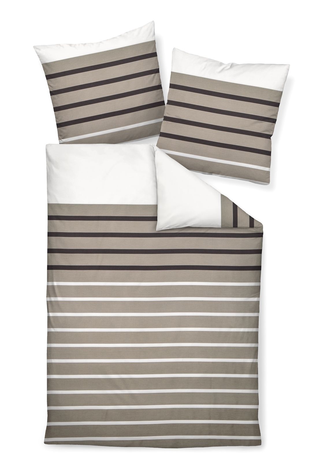 Janine Bettwäsche J.D. 87017-07 taupe braun Mako Satin