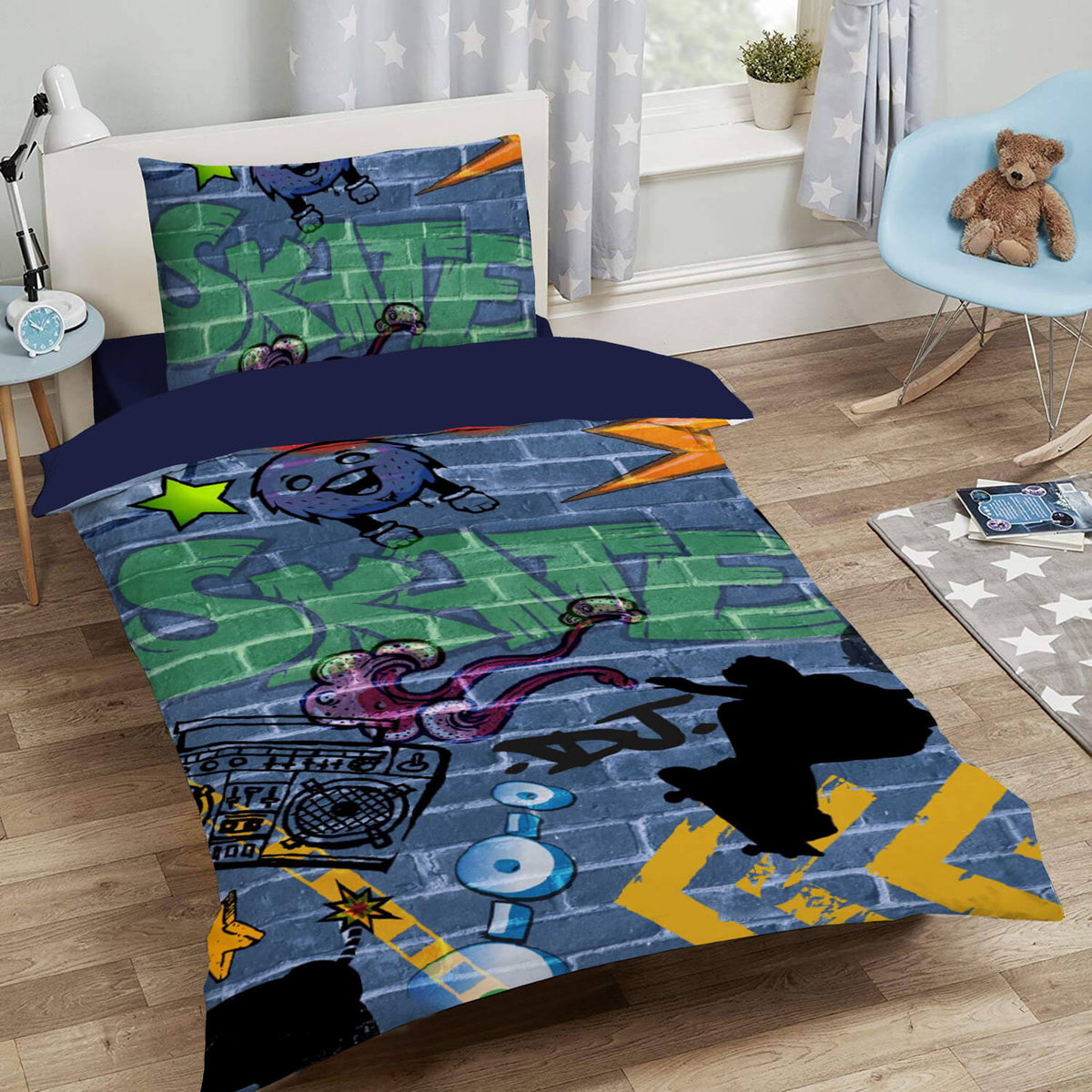 espcio wende bettgarnitur sleep and dream graffiti skater skateboard