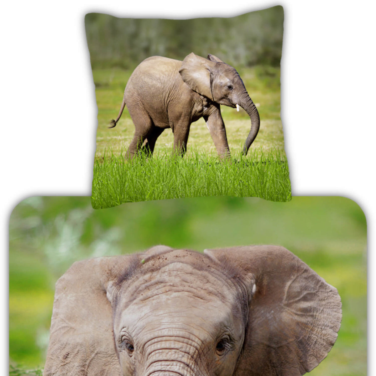 ESPiCO Bettwäsche Elephant Rüssel Wüstenelefant Gras