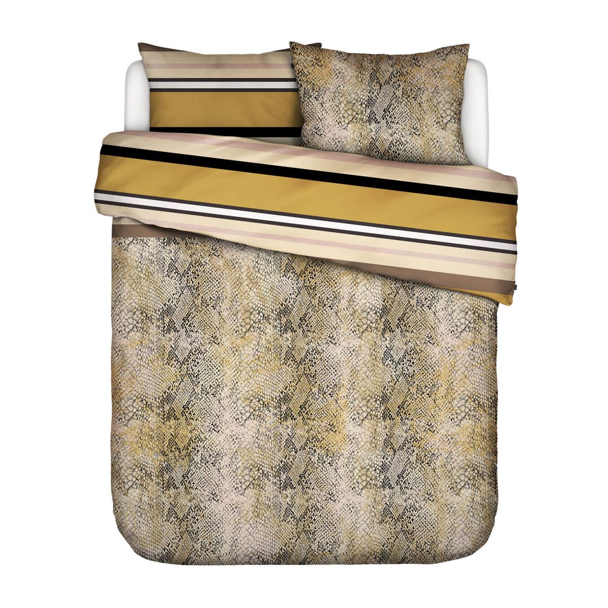 ESSENZA Bettwäsche Cleo Mustard Gelb Wendeoptik Baumwollsatin