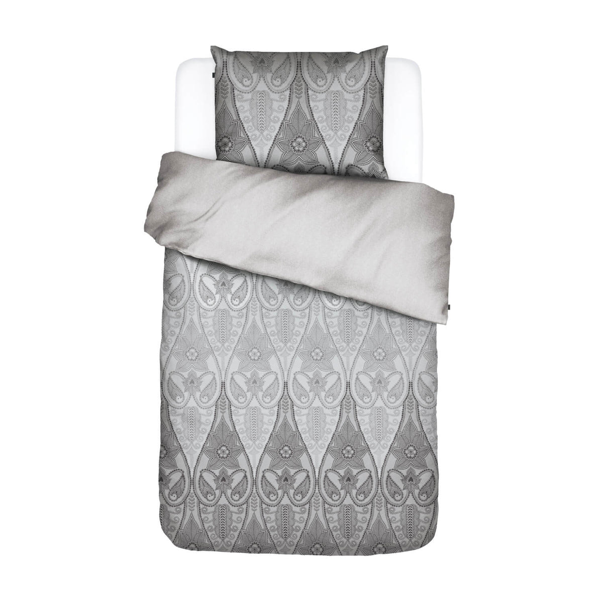 bettwaesche gemustert ornamente grau