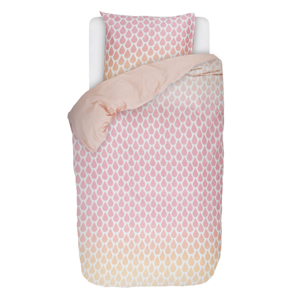 Esprit Bettwäsche Rainns Pink Rosa Orange Regentropfen Farbverlauf Streifen Gestreift Wendeoptik Satin