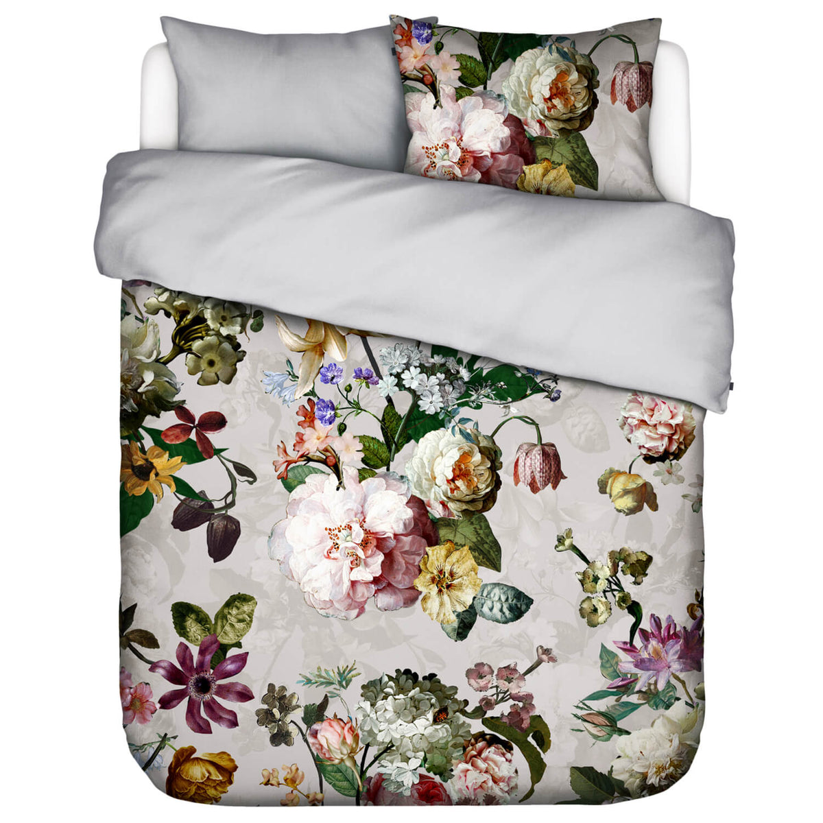 bettwaesche essenza grau blume baumwollsatin