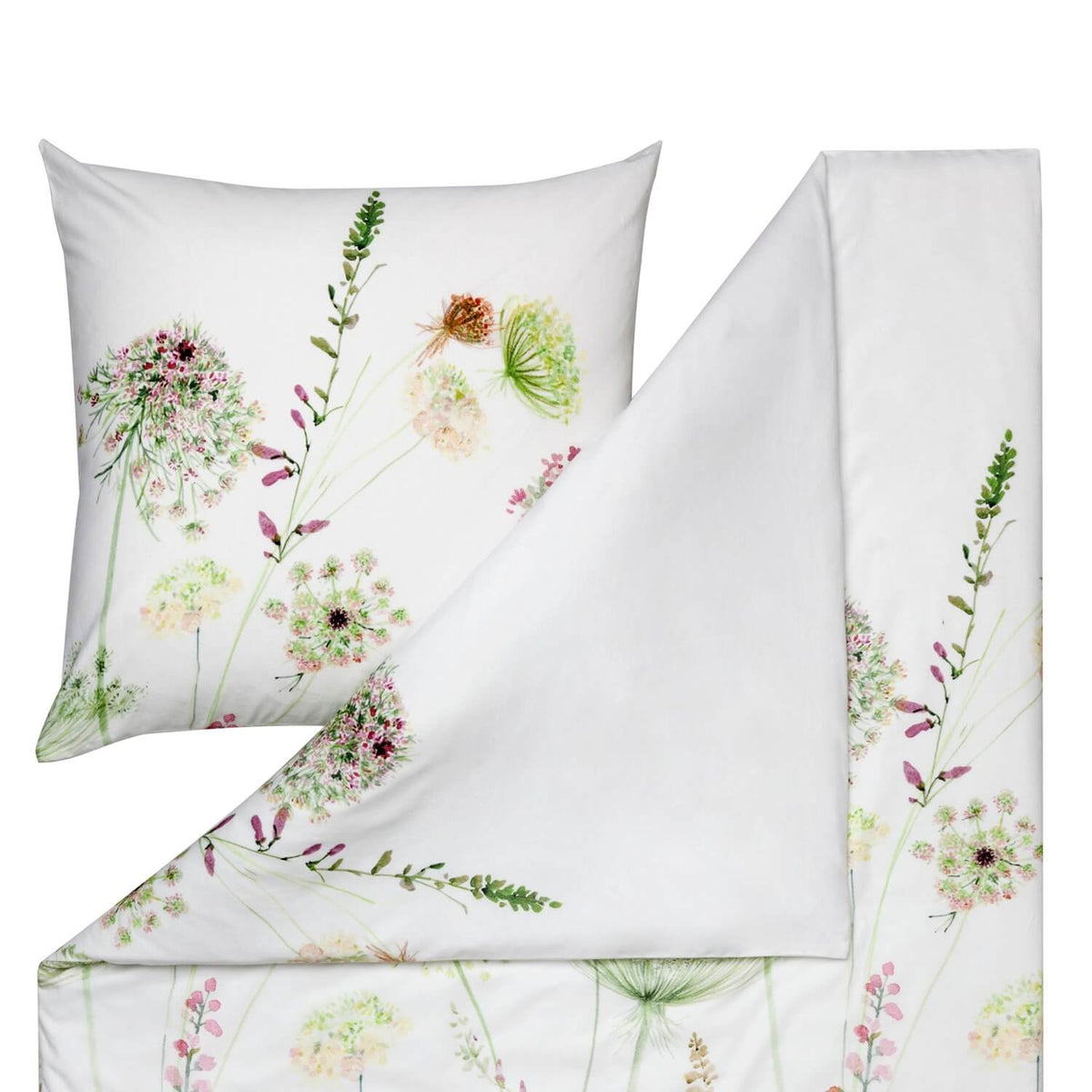 Estella Bettwäsche Meadow 4406 530 Grün Blumen Sträucher Blüten Gräser