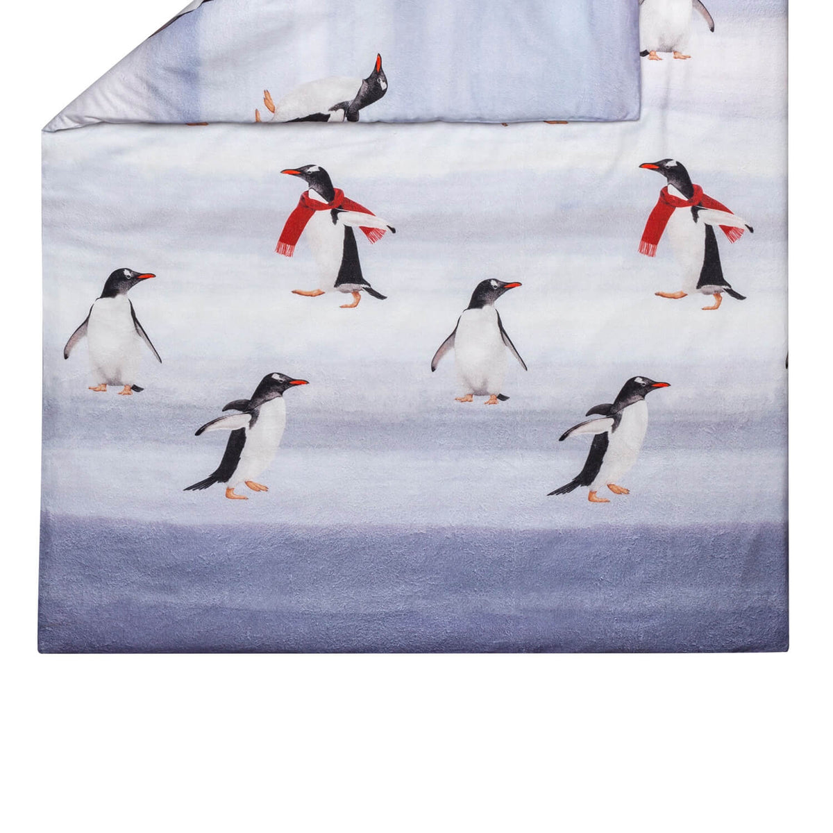 Estella Bettwäsche Pingu 4400 820 Silber Pinguine Winter Kuschelflanell