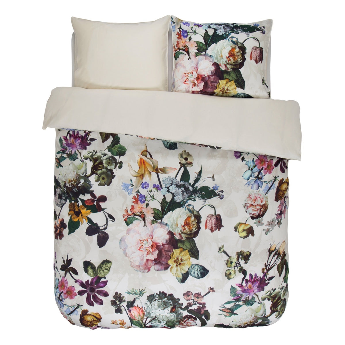bettwaesche essenza ecru blume baumwollsatin