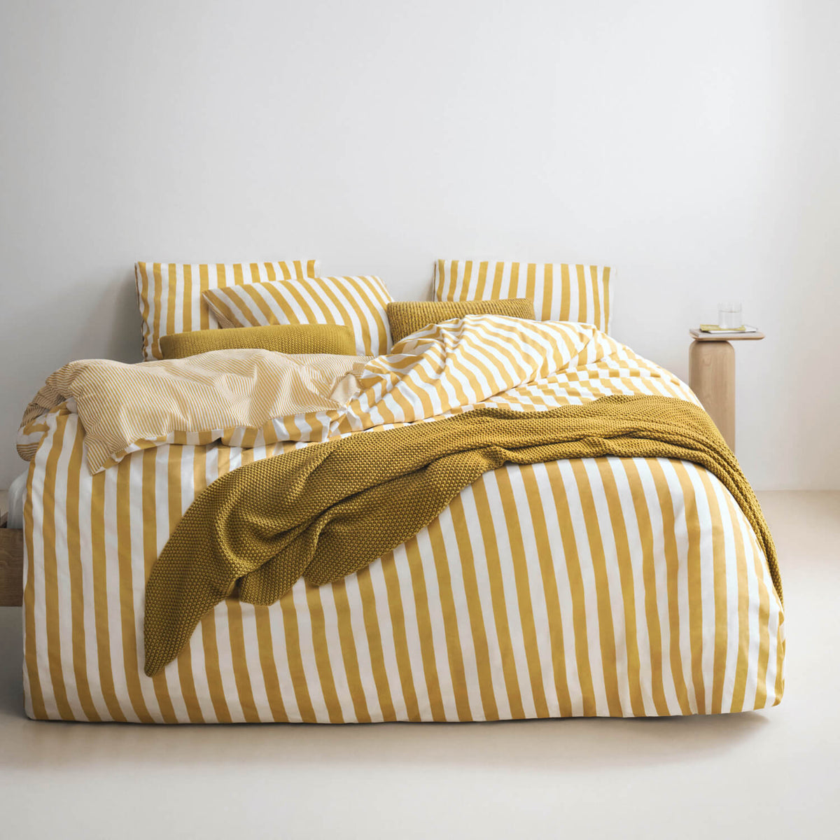 bettwaesche mikkeli streifen gestreift perkal sunrise yellow marc o polo