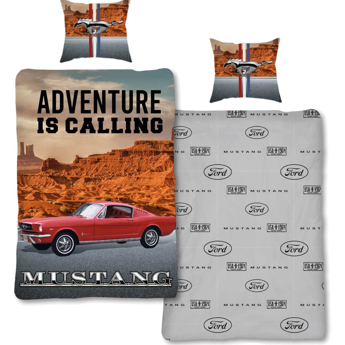 bettwäsche bettgarnitur mustang logo auto