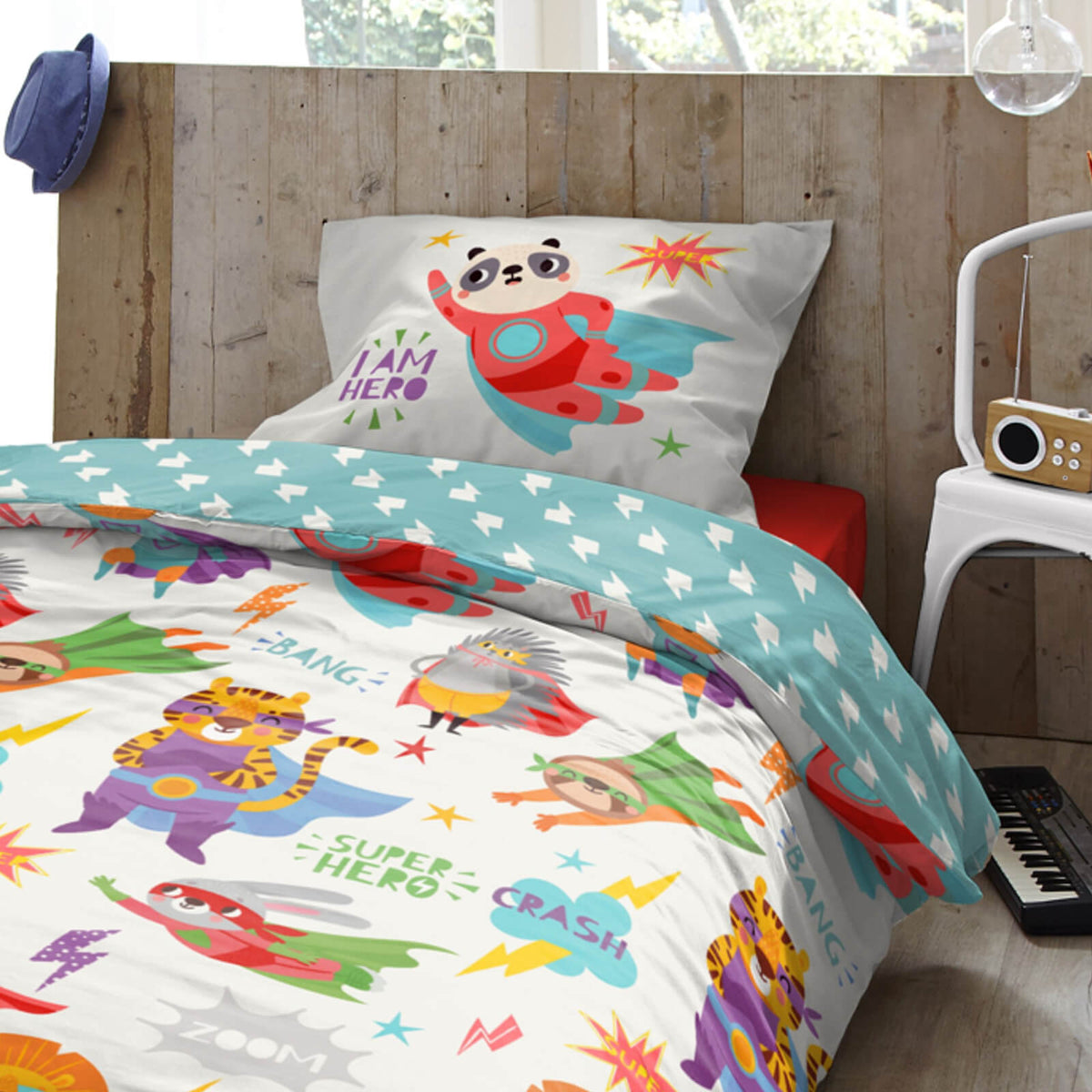 bettwaesche superheld retter blitze bunt
