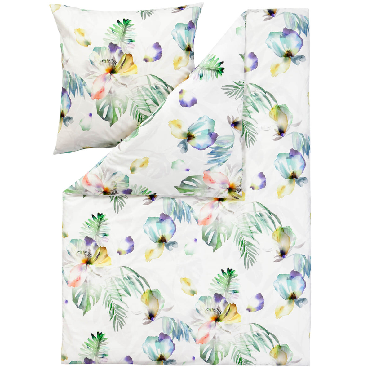 bettwaesche floral blueten bunt mako satin