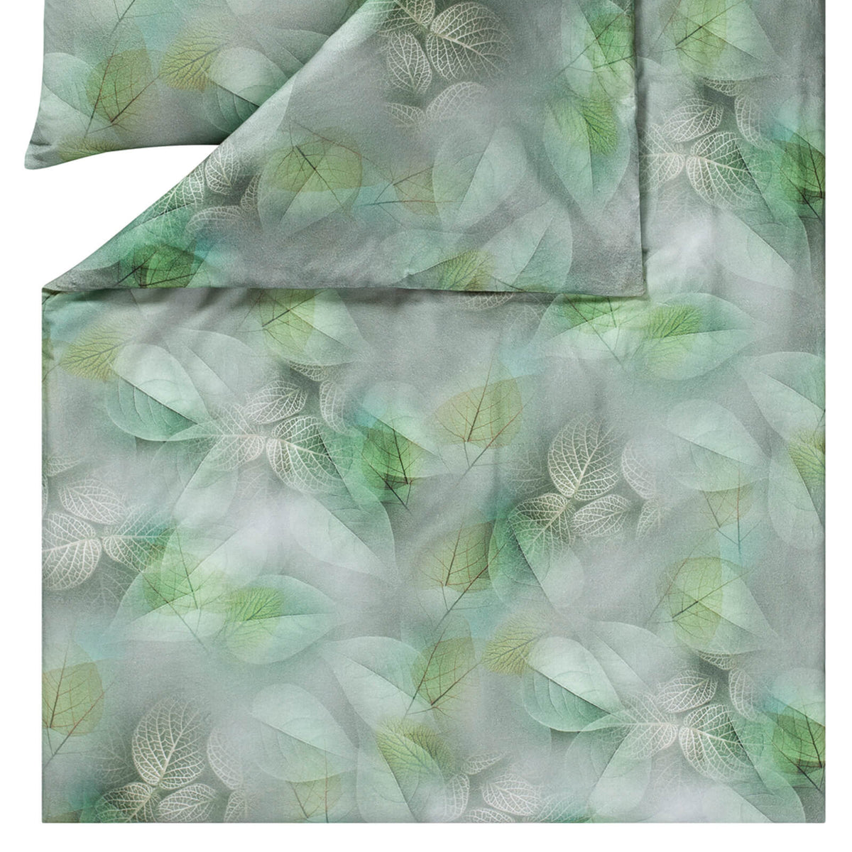 bettwaesche bettgarnitur herbst blaetter gruen