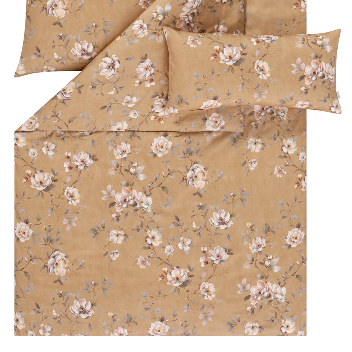 bettwaesche bettgarnitur floral blumen creme