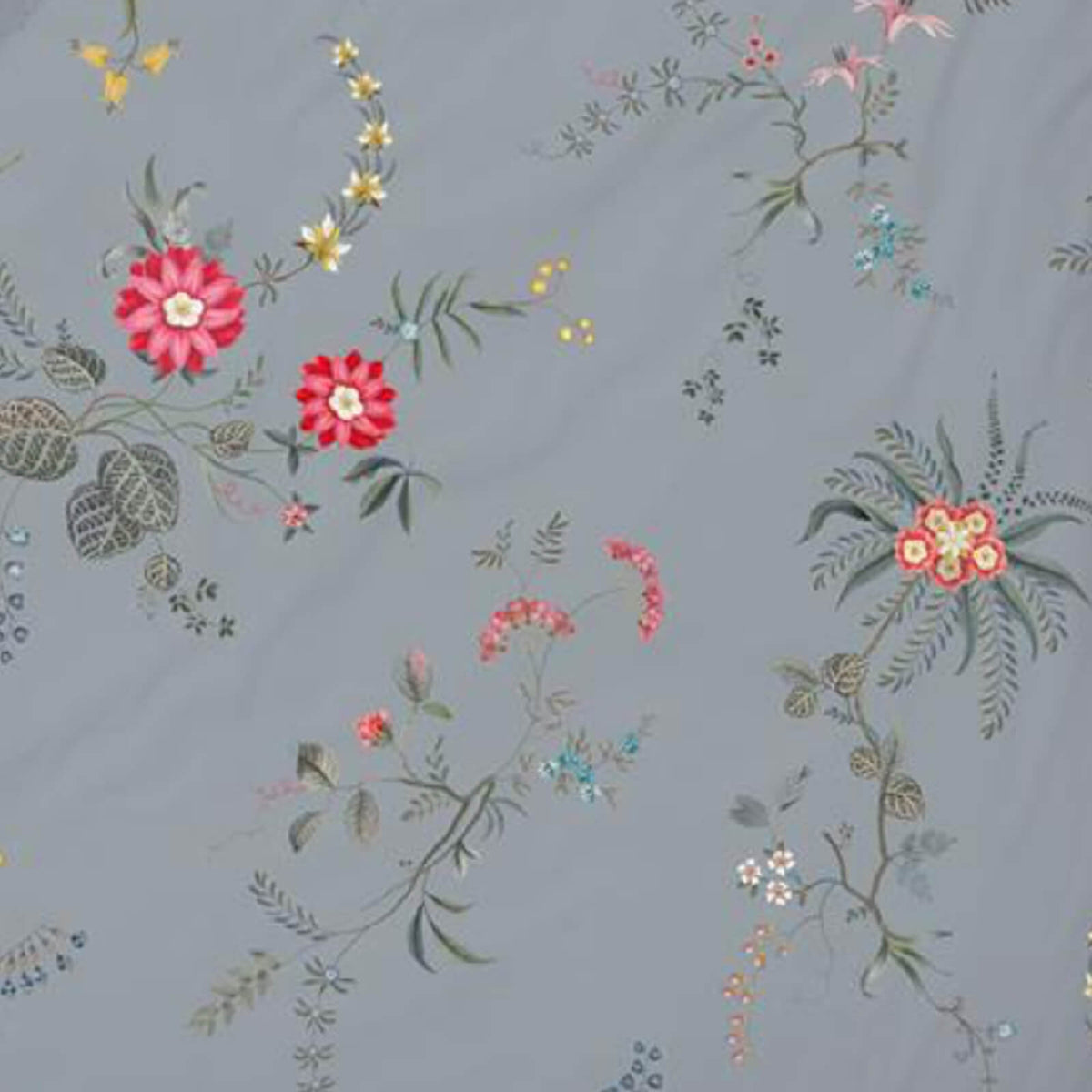 bettgarnitur bettwaesche blumen fruechte blau