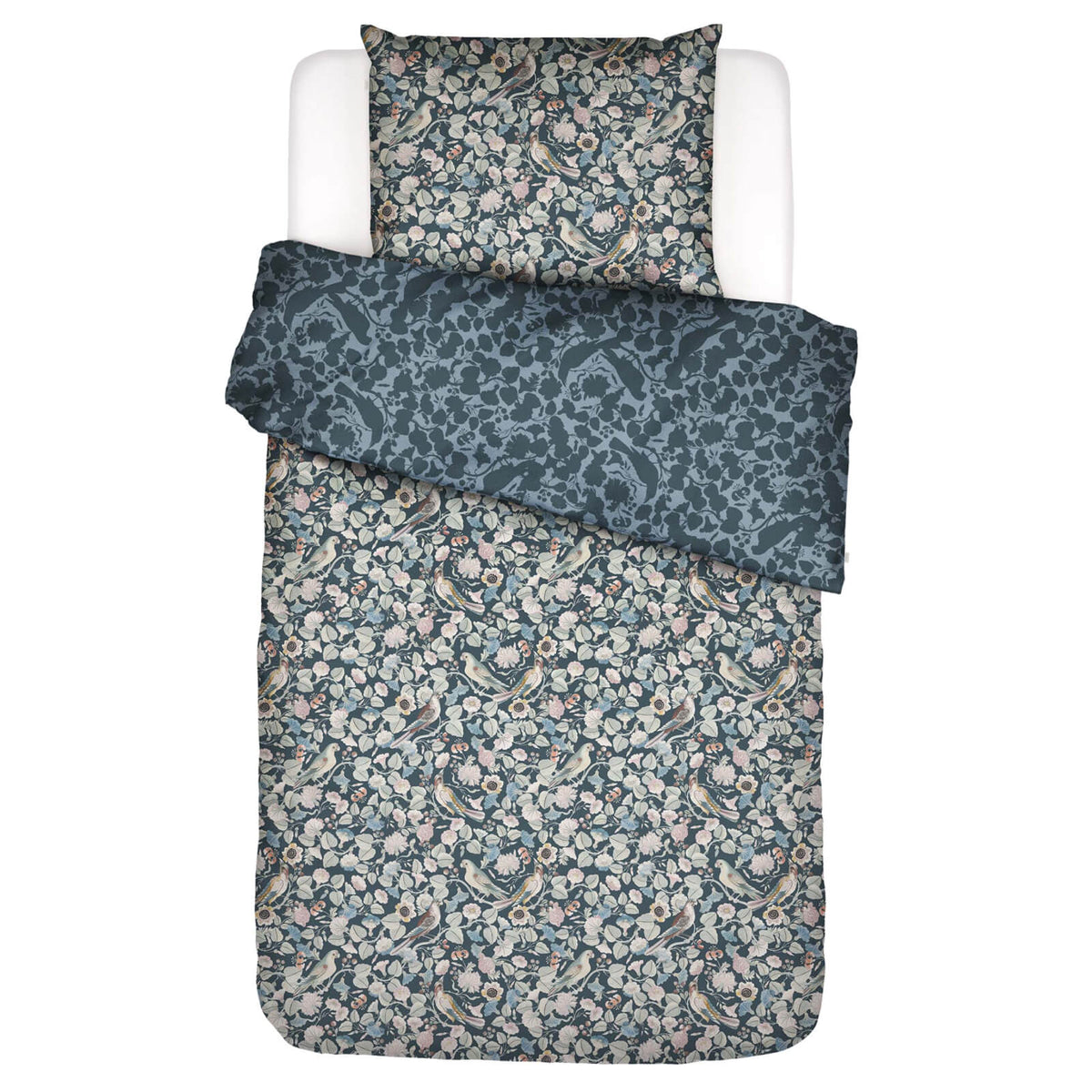 bettwaesche aleste wendedesign gebluemt blau grau