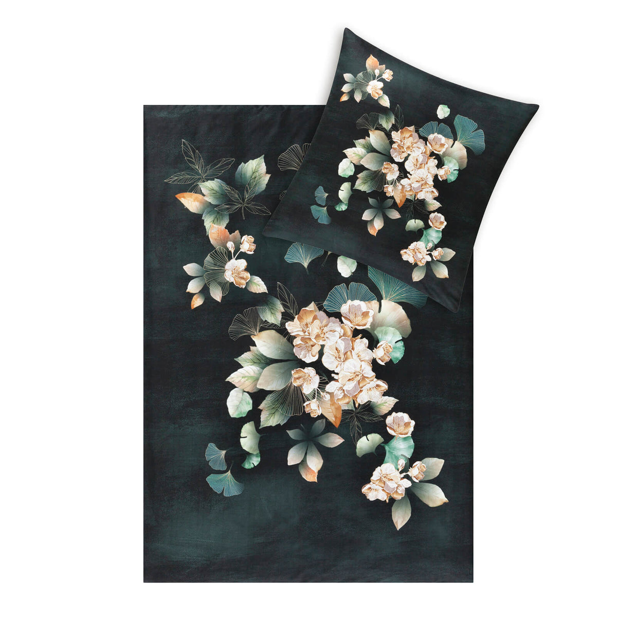 bettwaesche bettgarnitur blumen schwarz