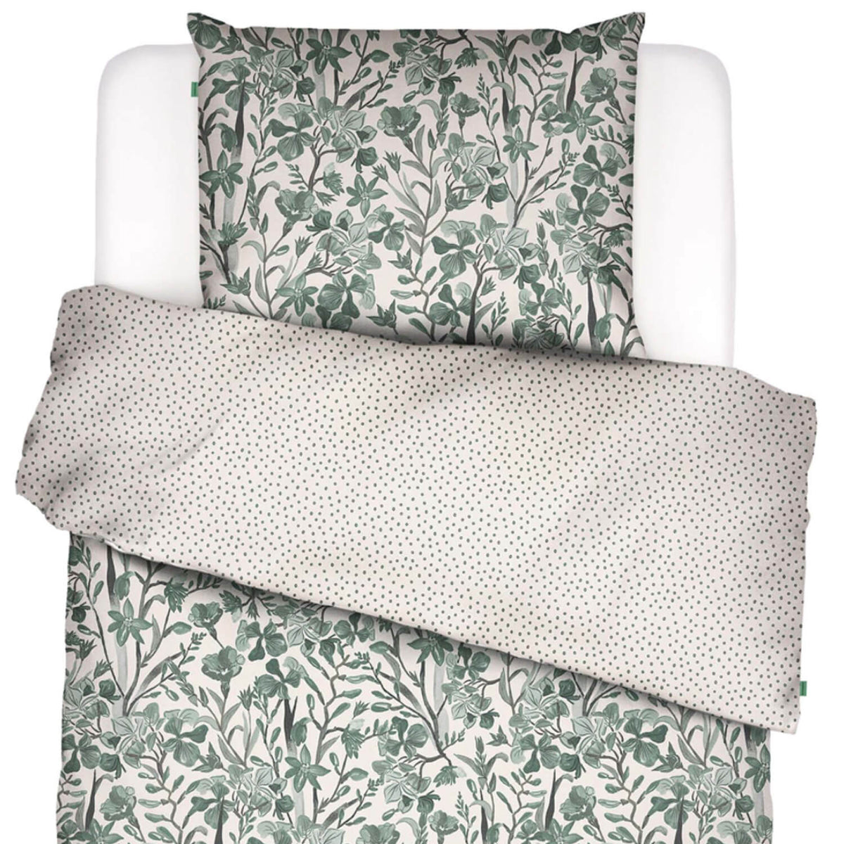 bettwaesche floral fiesta green blueten