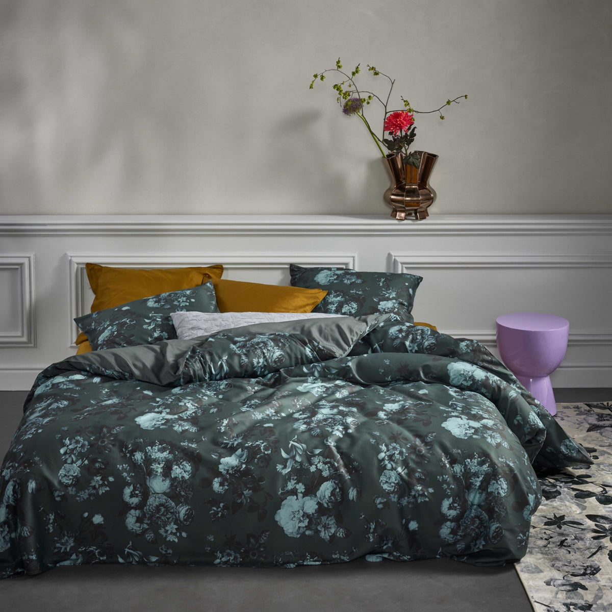bettwaesche gebluemt blumenbouquet floral uni