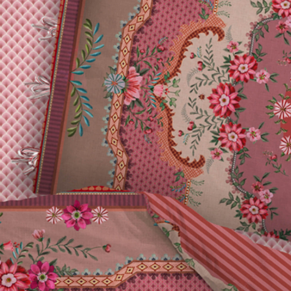 bettgarnitur bettwaesche floral gestreift pip chique