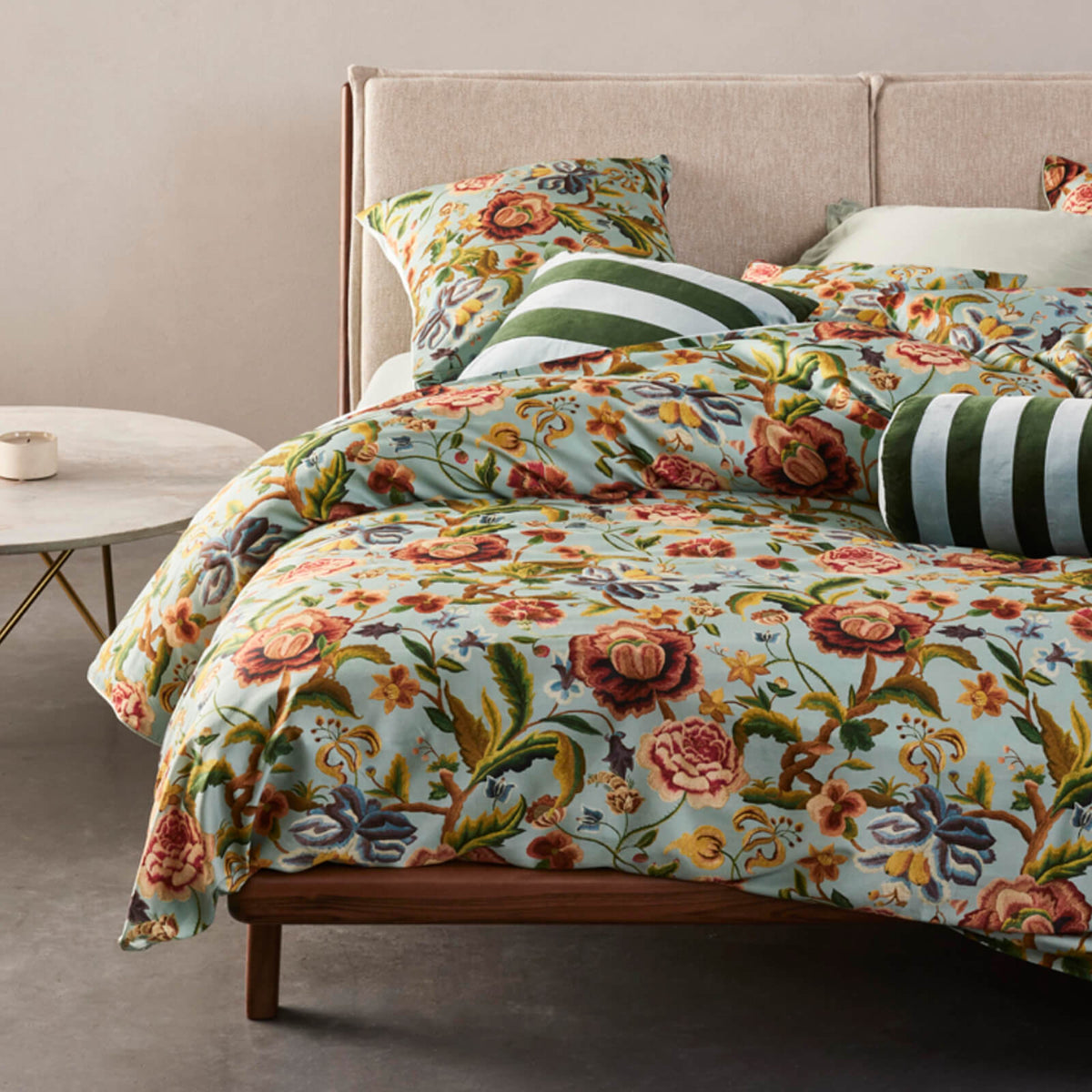 bettwaesche roselina wendedesign gebluemt blau