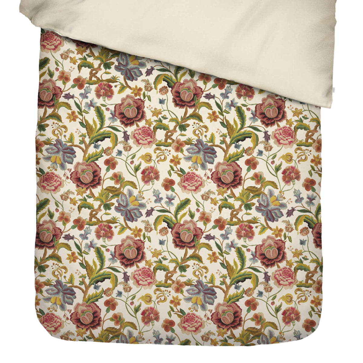 bettwaesche roselina wendedesign gebluemt creme