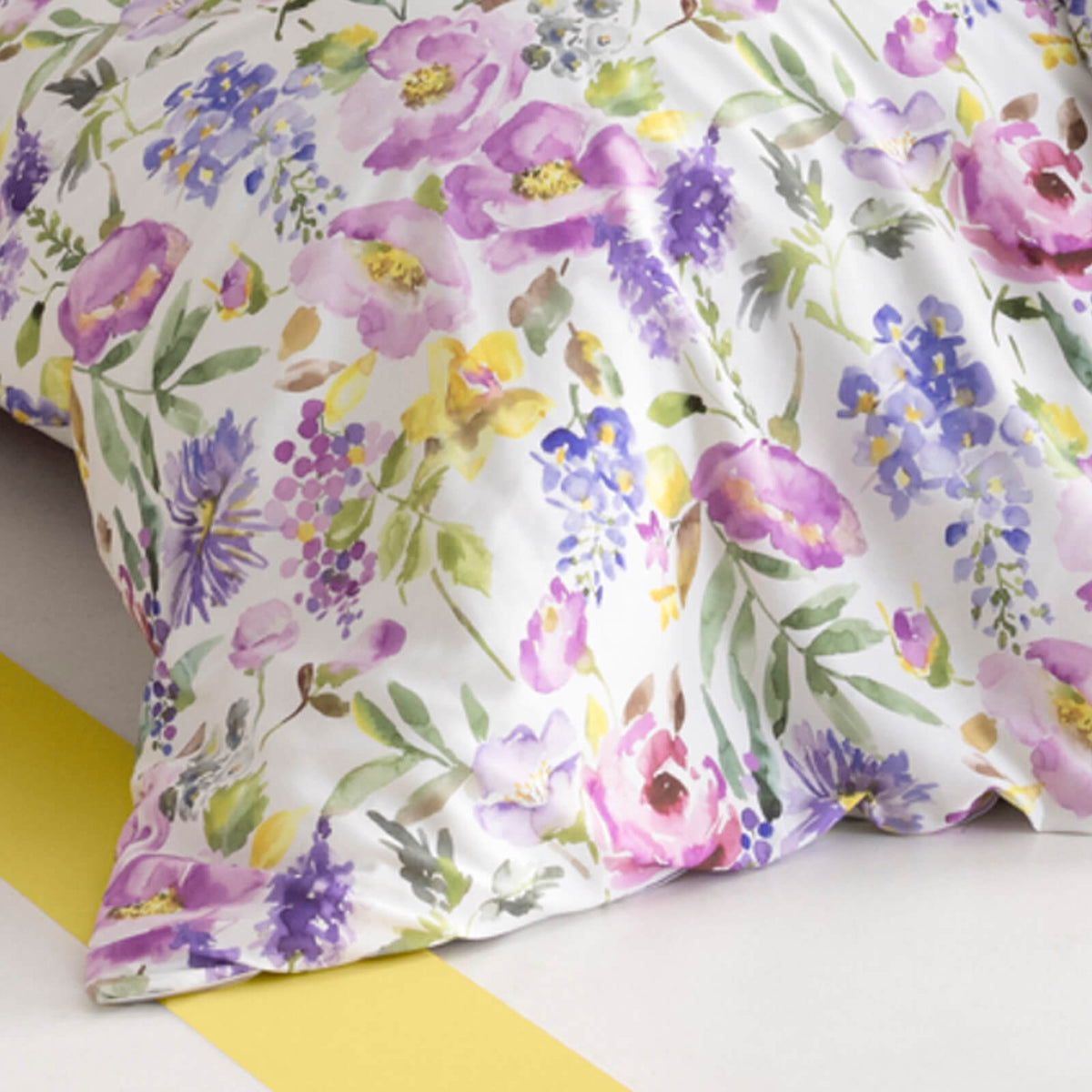 bettbezug kissenbezug blumen gestreift aquarell