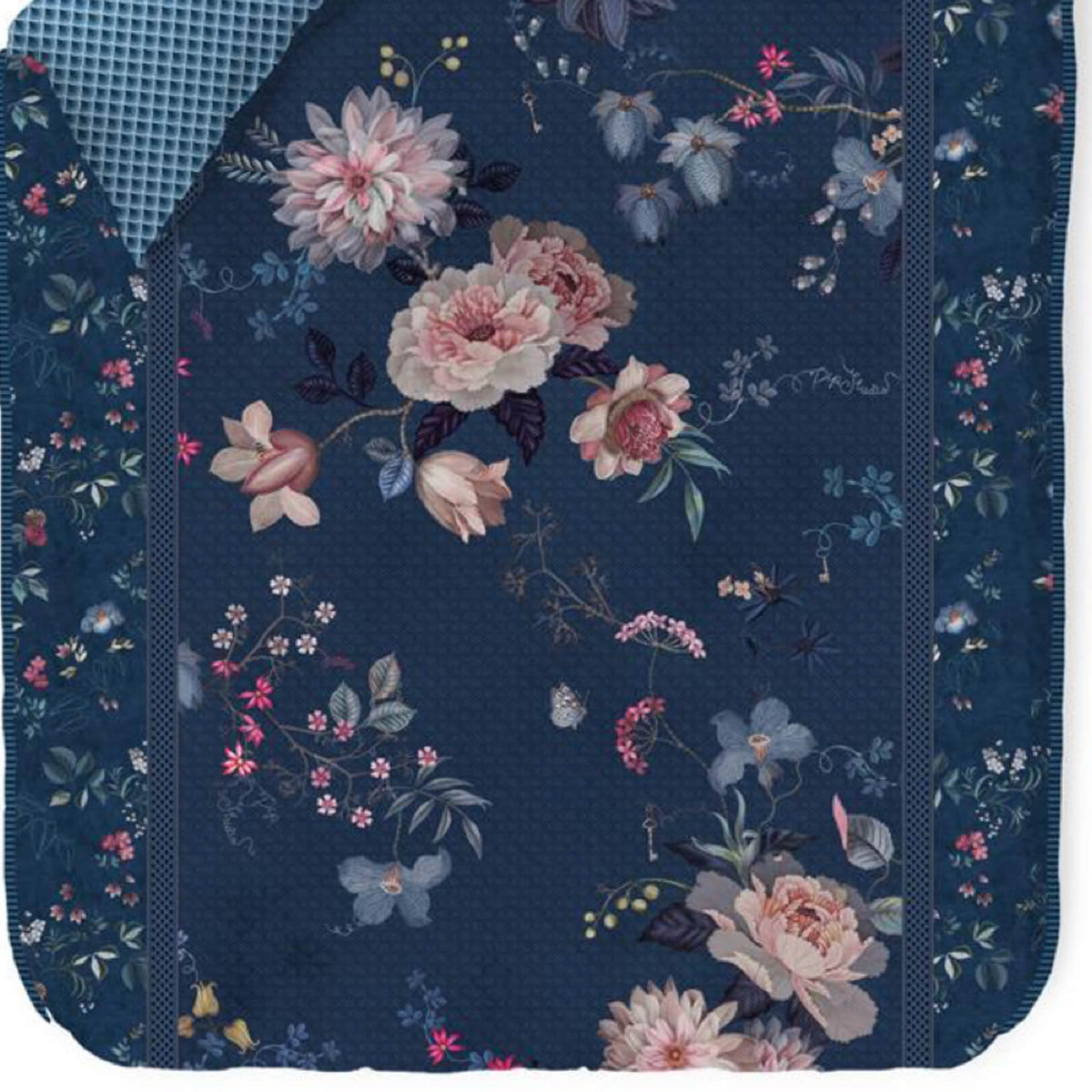 bettgarnitur bettwaesche blumen blau tokyo bouquet