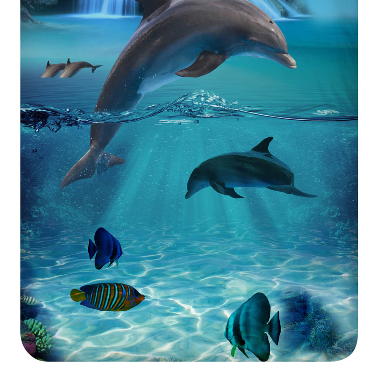 deckenbezug kissenbezug delfine fische wasserfall baumwolle