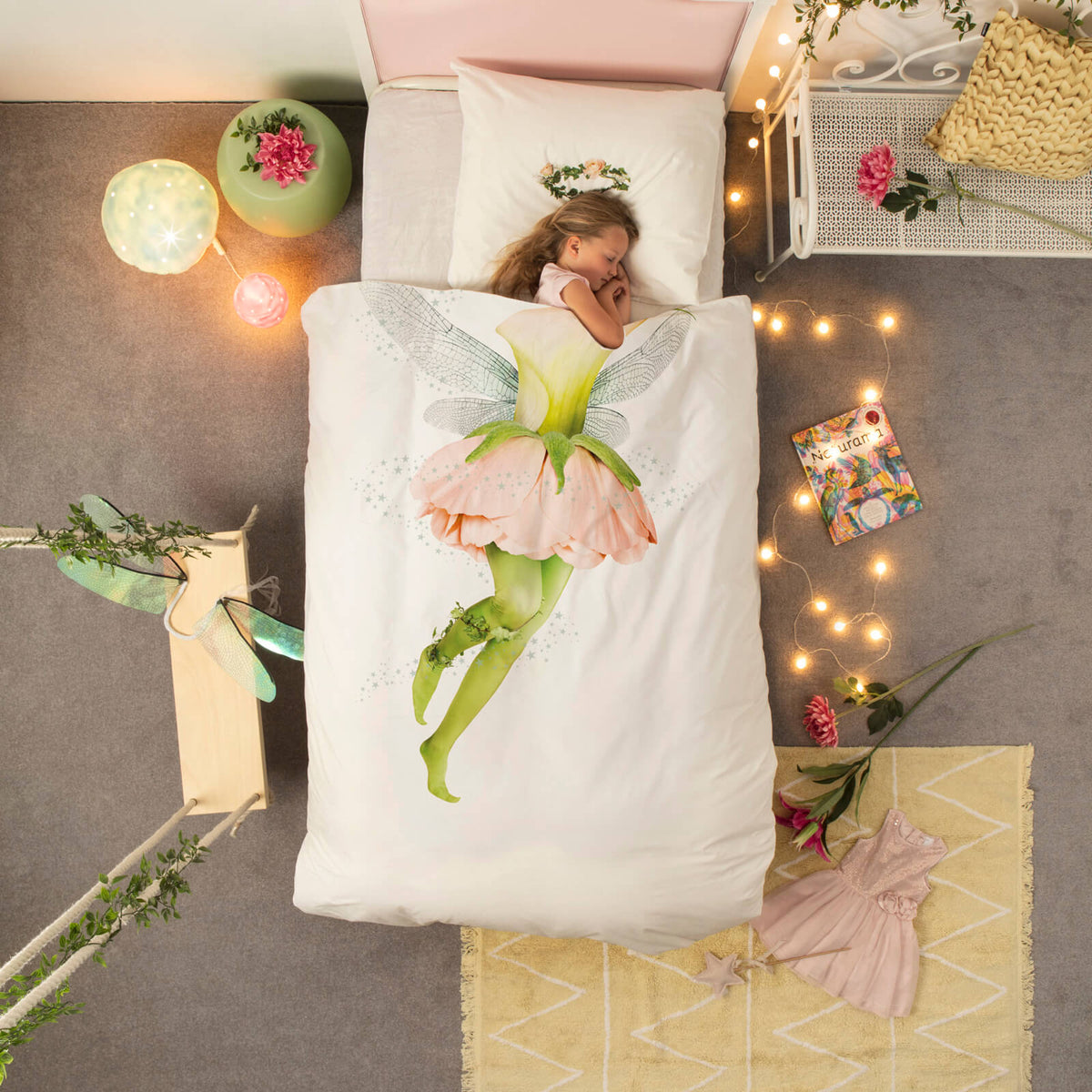 bettwaesche snurk fairy fee blueten perkal