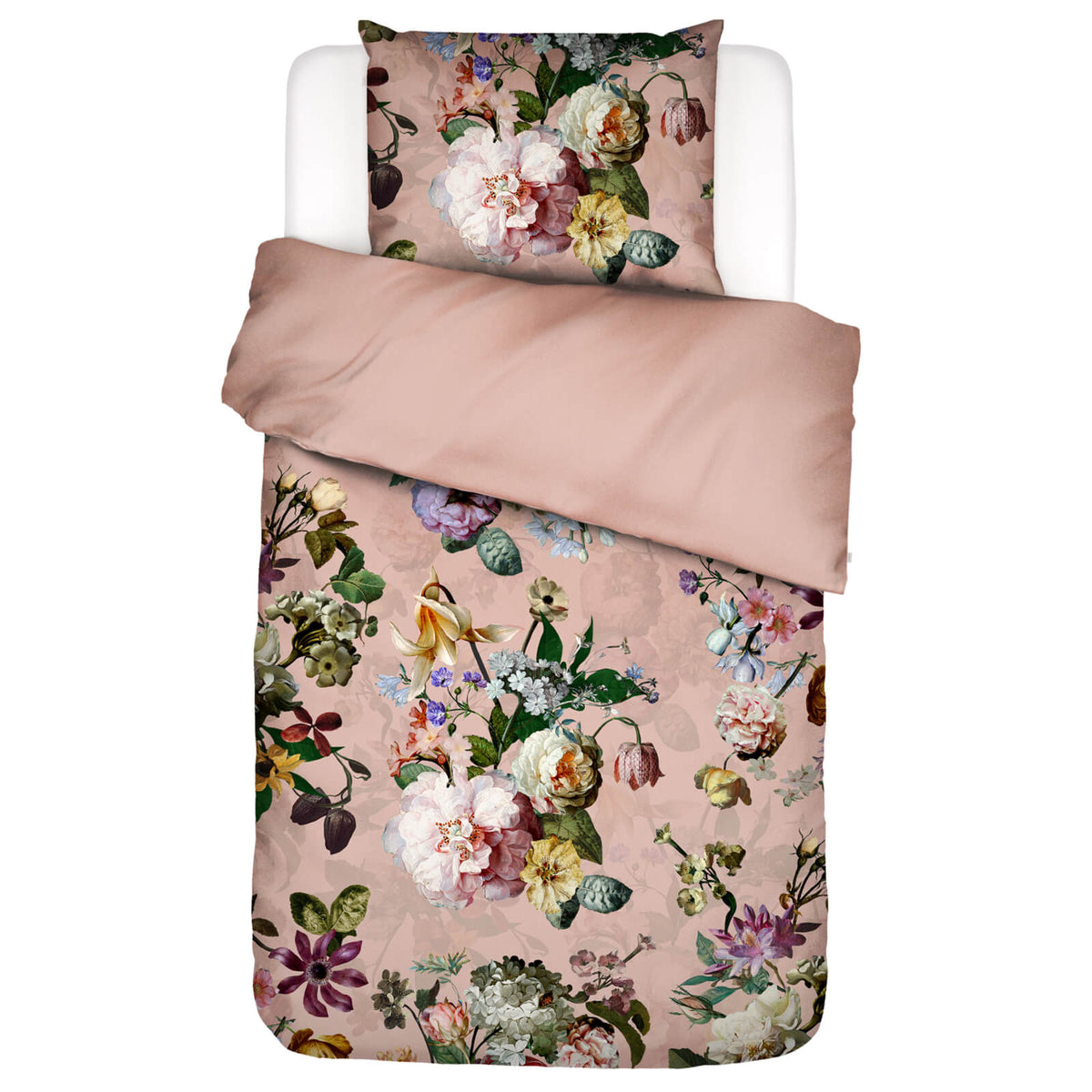 bettwaesche fleur gebluemt floral uni rosa