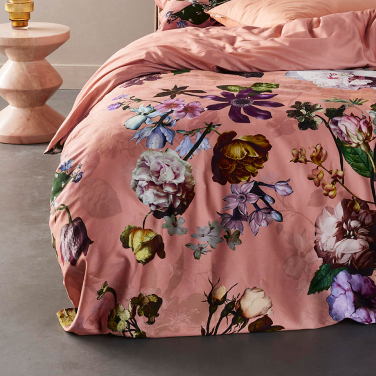 bettwaesche fleur gebluemt floral uni rosa