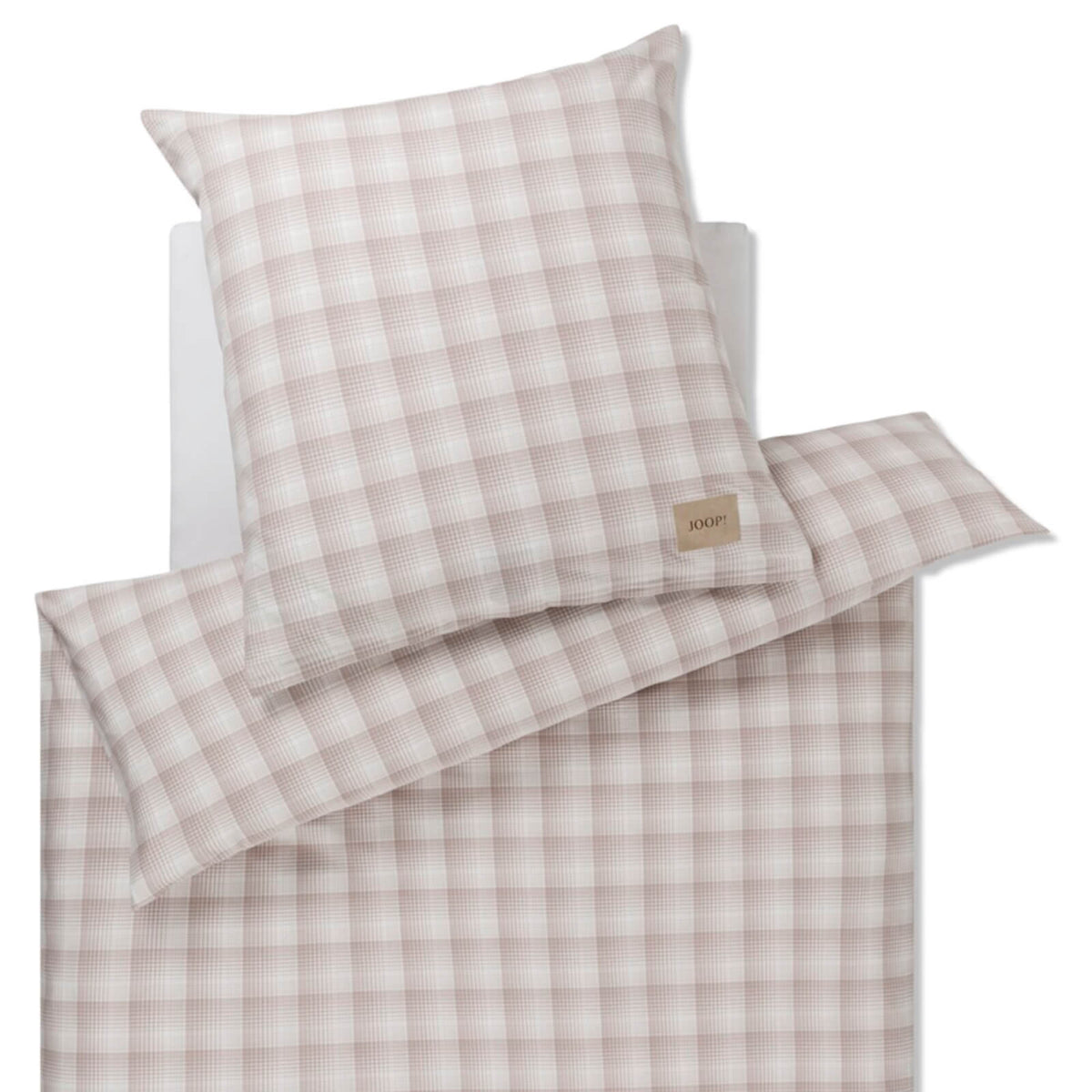 bettwaesche bettgarnitur kariert creme flanell