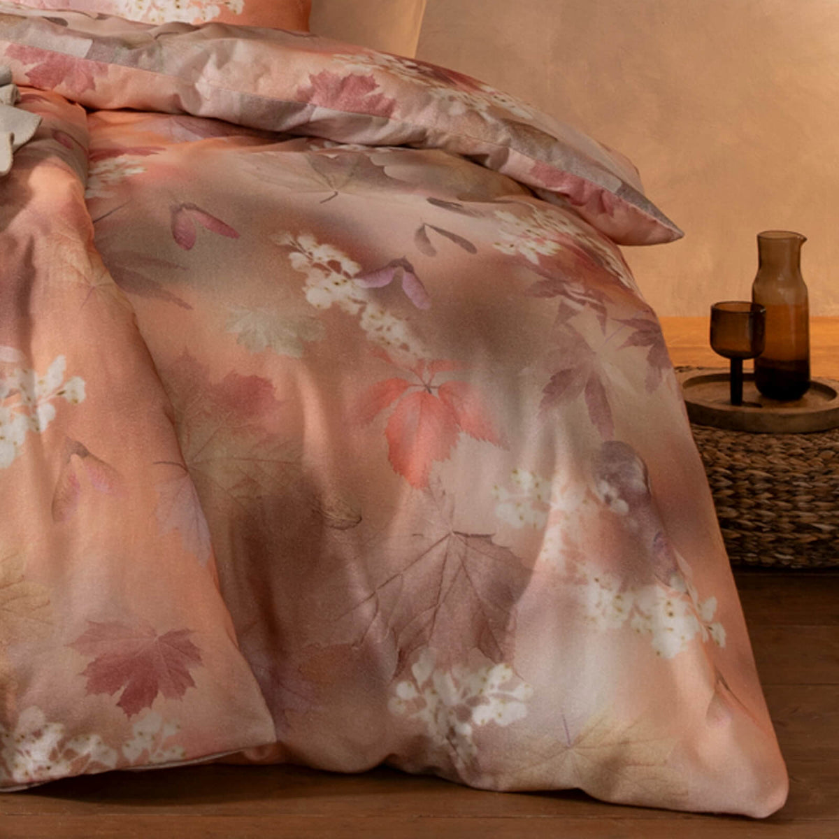 bettwaesche bettgarnitur blaetter herbst fruechte