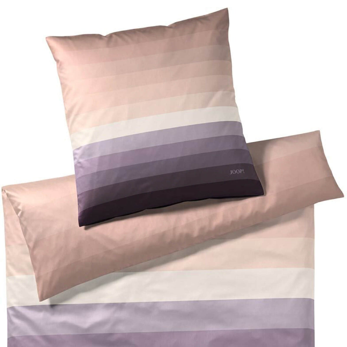 bettwaesche streifen bahnen violett beige mako satin
