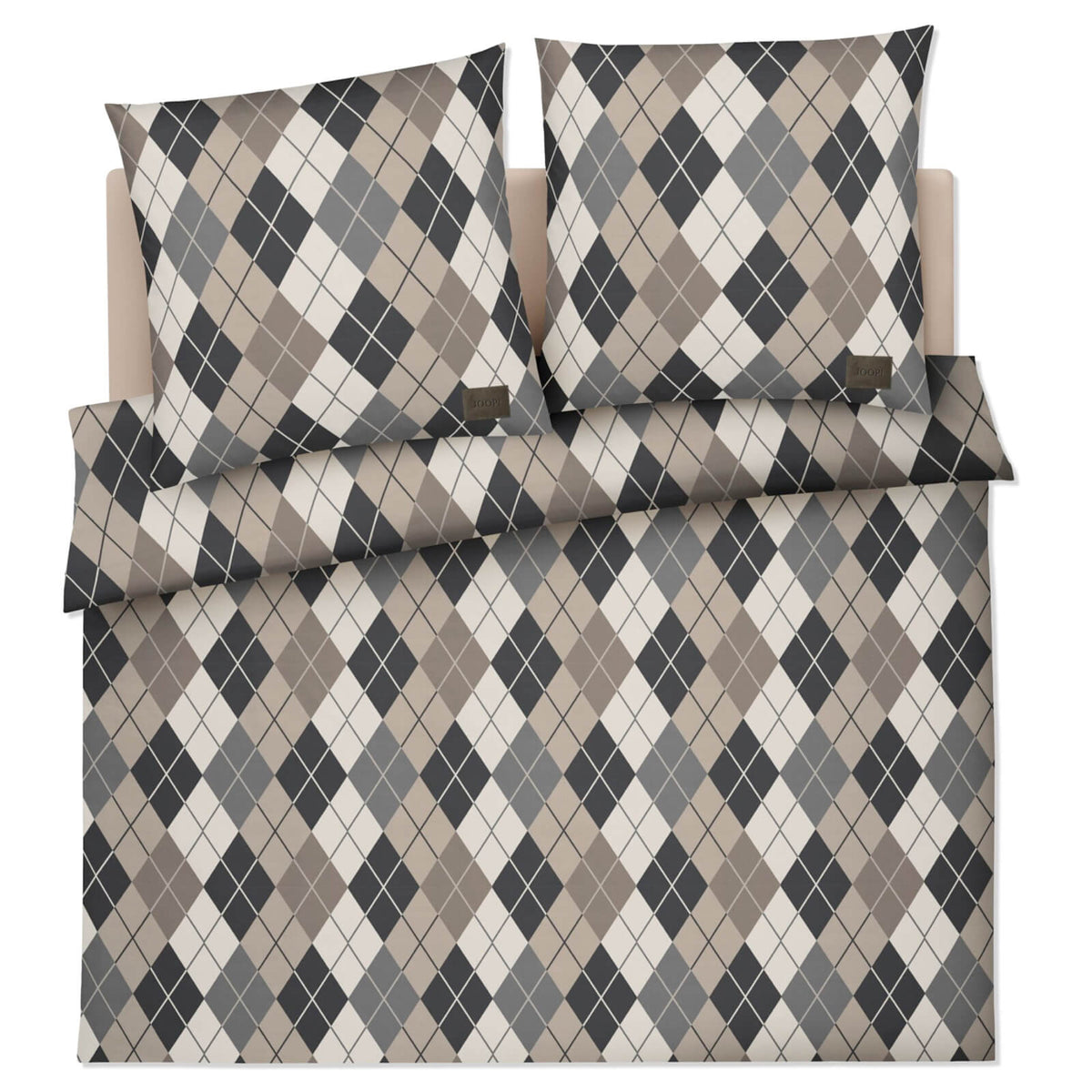 bettwaesche bettgarnitur kariert braun flanell