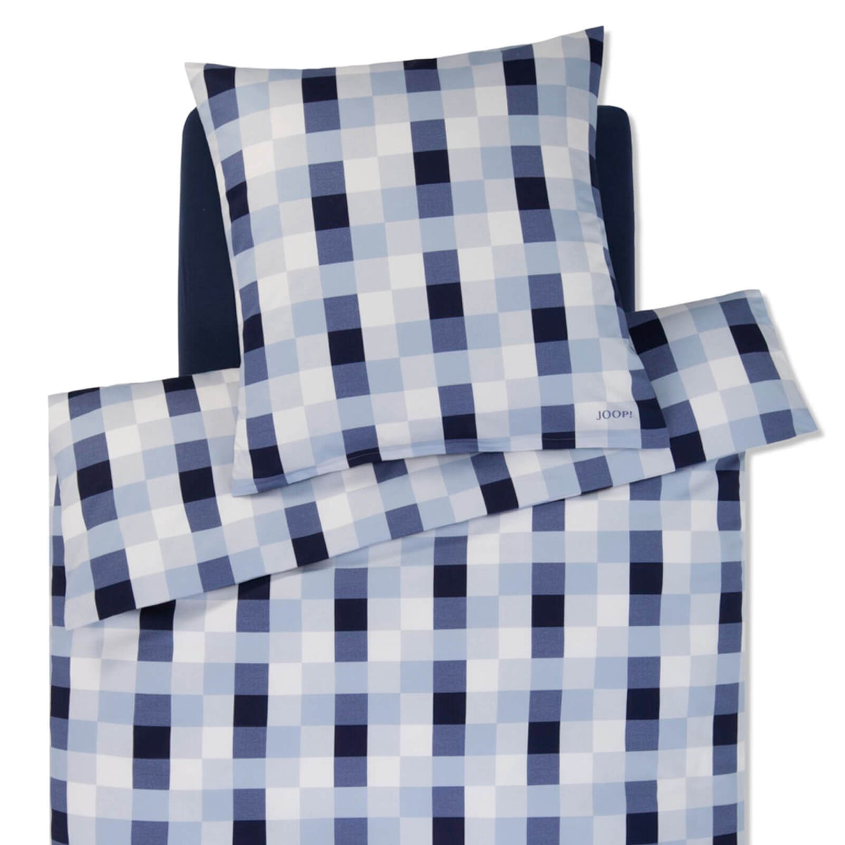 bettwaesche bettgarnitur kariert quadrate blau
