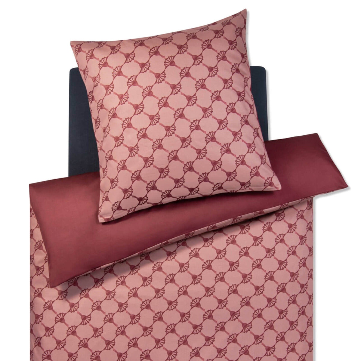 bettwaesche bettgarnitur cornflower einfarbig rot joop