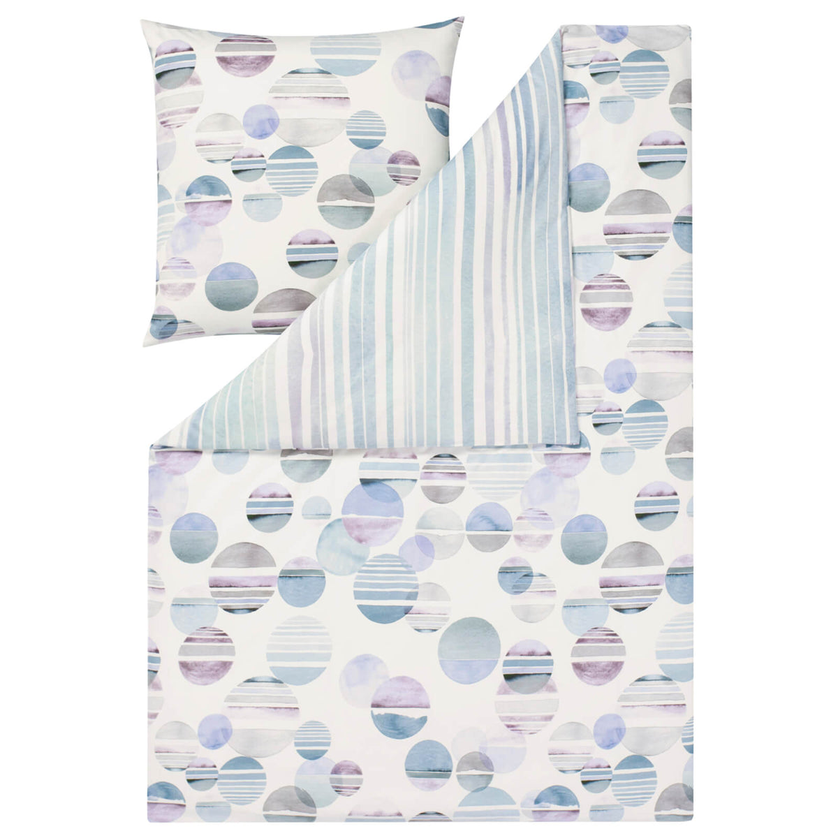 bettwaesche bettgarnitur punkte querstreifen aquarell mako satin