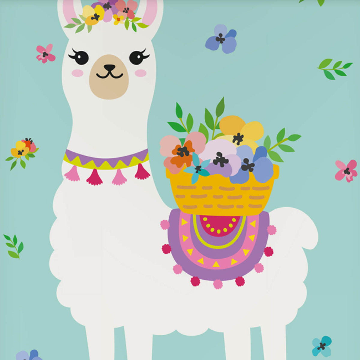 bettwaesche lama tier blumen gebluemt