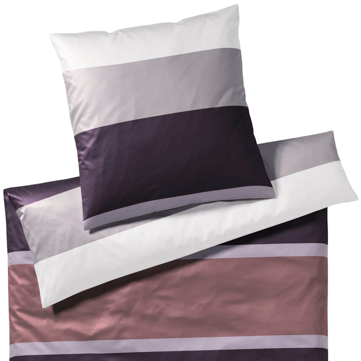 bettwaesche streifen linien lila toene mako satin