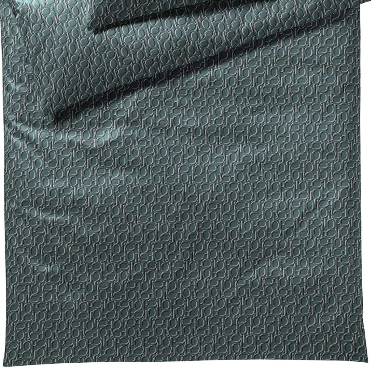 bettwaesche schriftzuege gruen mako satin