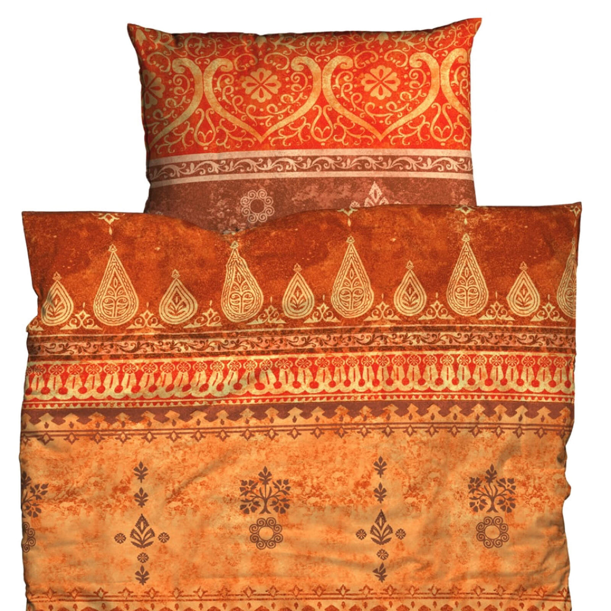 bettwaesche indi paisley mandala henna indisch orange