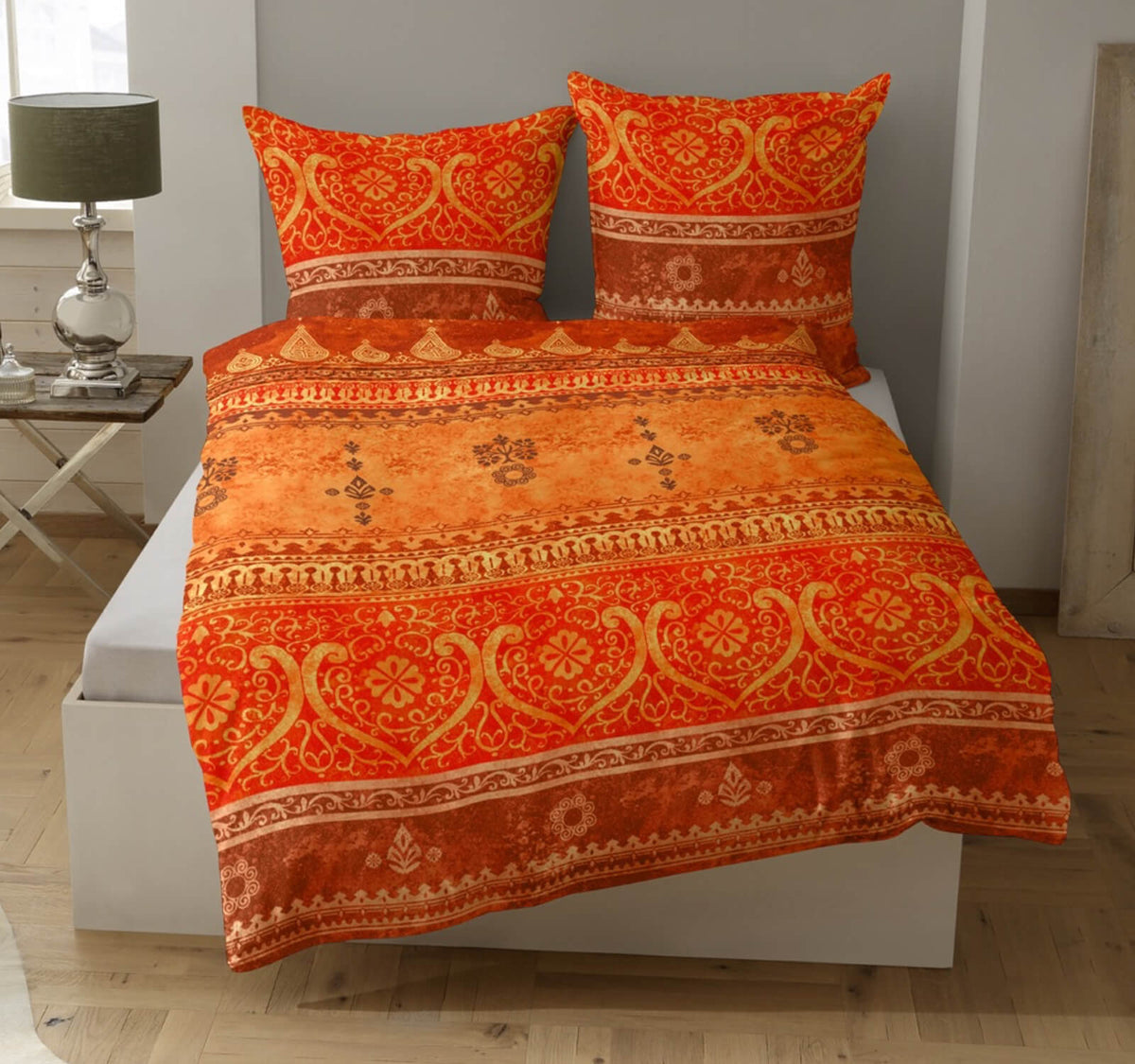 bettwaesche indi paisley mandala henna indisch orange
