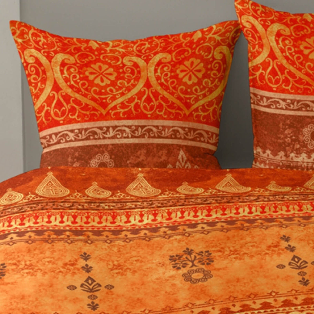 bettwaesche indi paisley mandala henna indisch orange