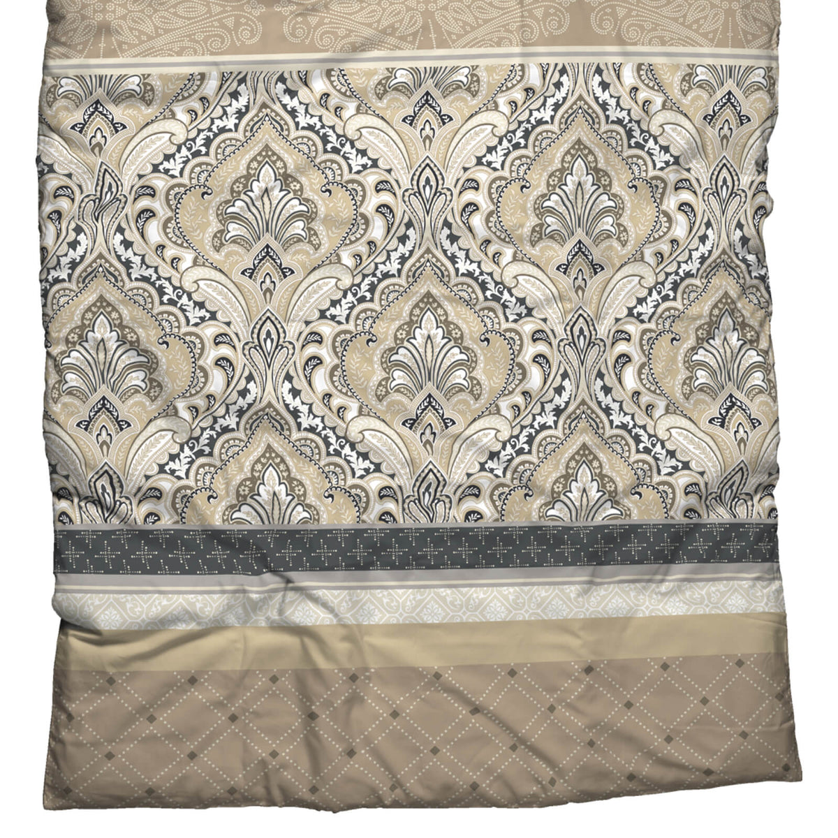 bettwaesche mandala gemustert satin beige anthrazit