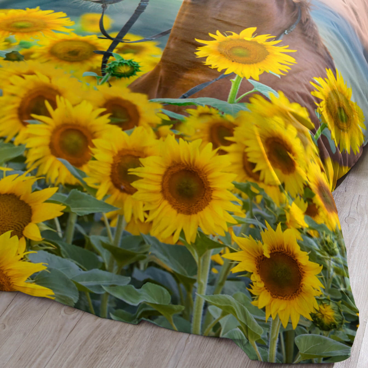 bettwaesche bettgarnitur pferd sonnenblumen espico