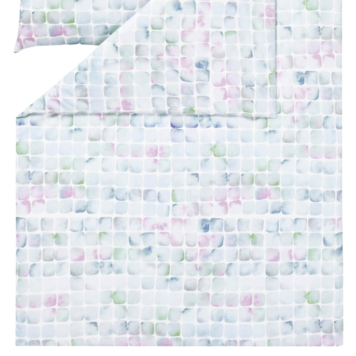 bettwaesche bettgarnitur vierecke gruen blau rosa