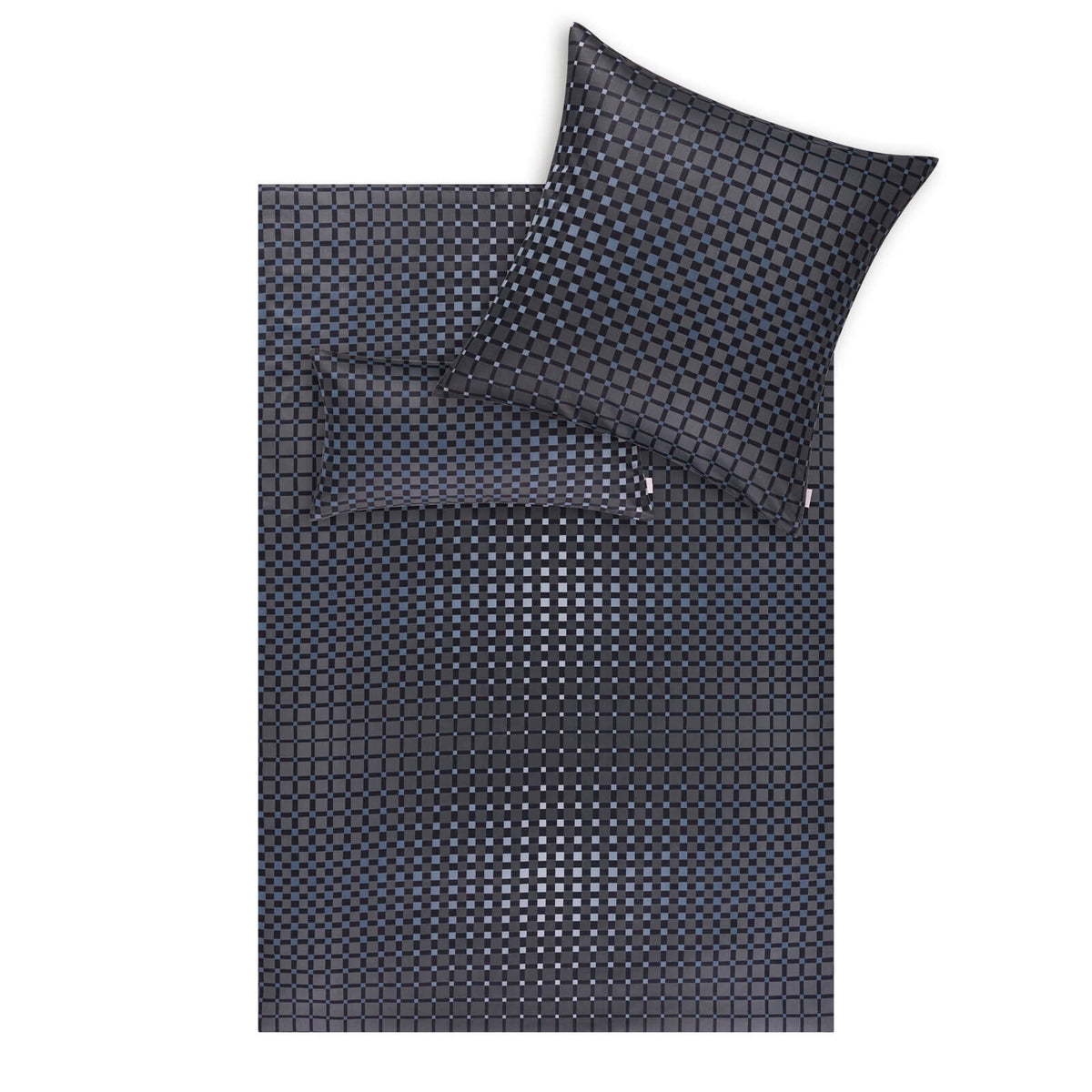 bettwaesche bettgarnitur vierecke geometrisch grau
