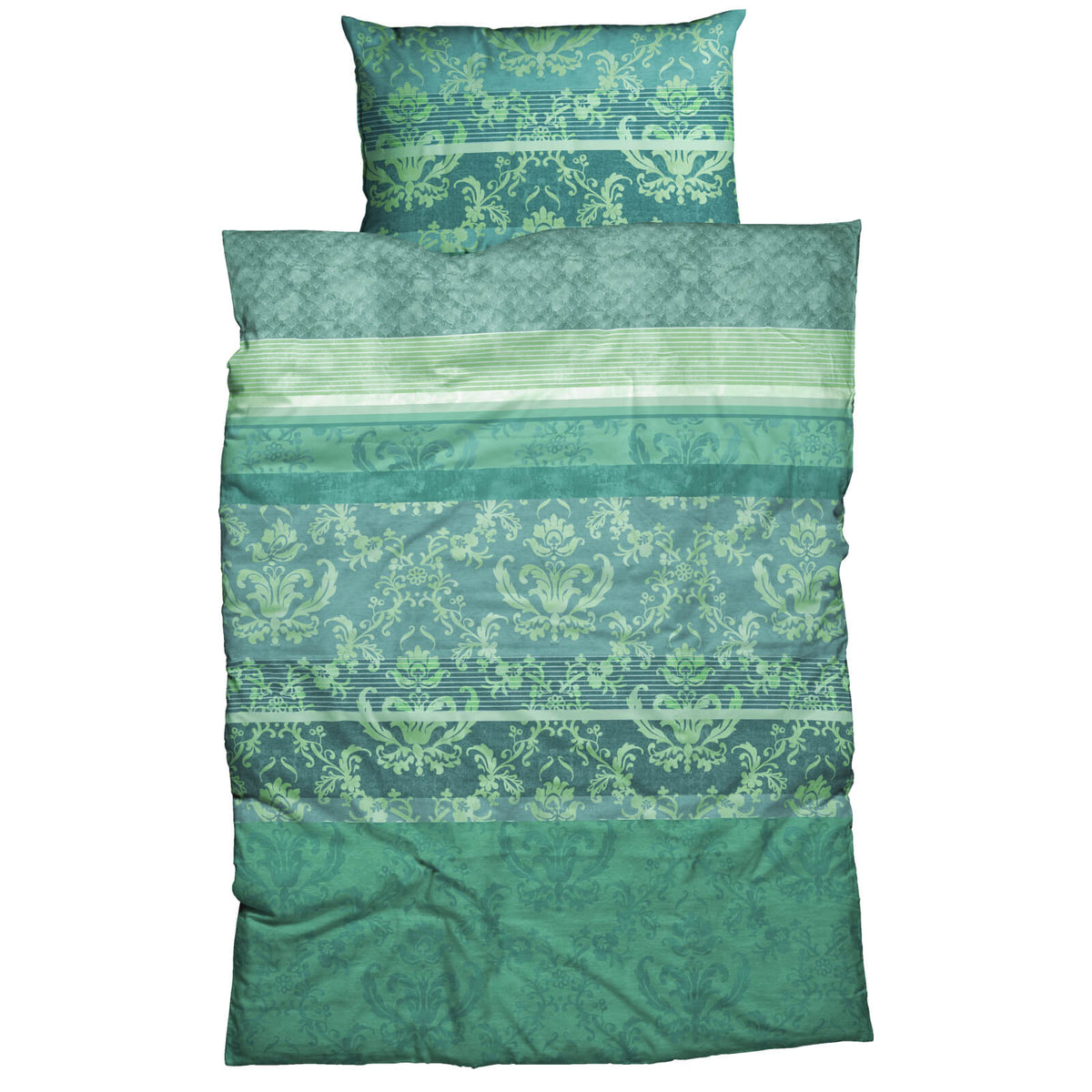 bettwaesche casatex streifen ornamente gruen