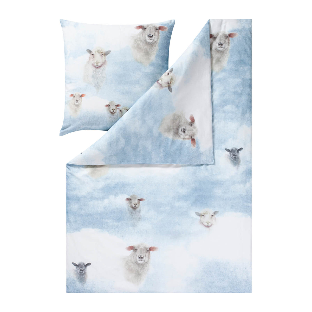 bettwaesche bettgarnitur wolken blau