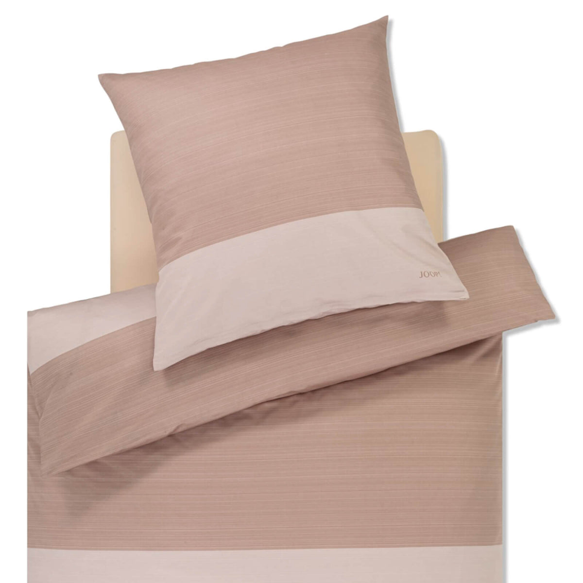 bettwaesche bettgarnitur gestreift creme rosa